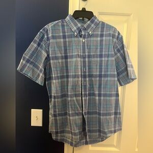 Jos. A. Bank Blue and White Plaid Casual Shirt